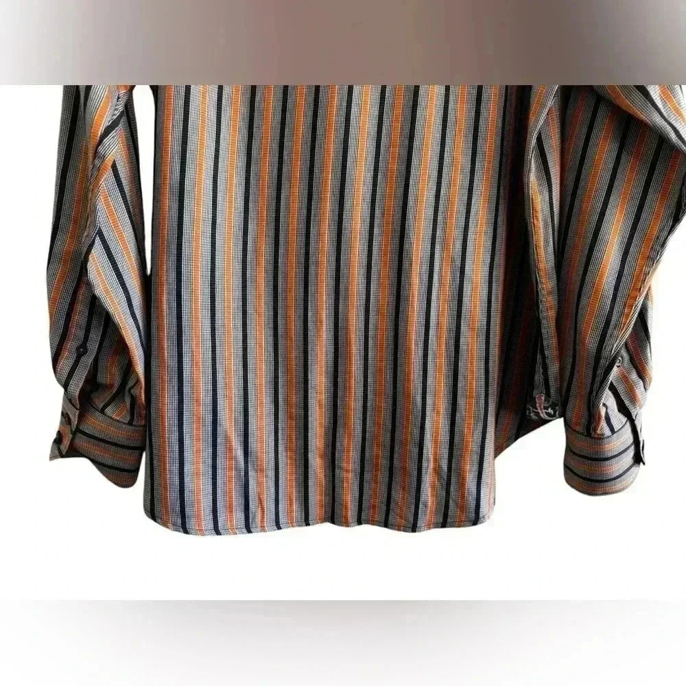 Robert Graham Button Down Dress Shirt Men's Long Sleeve Stripe Size M - Picture 5 of 16